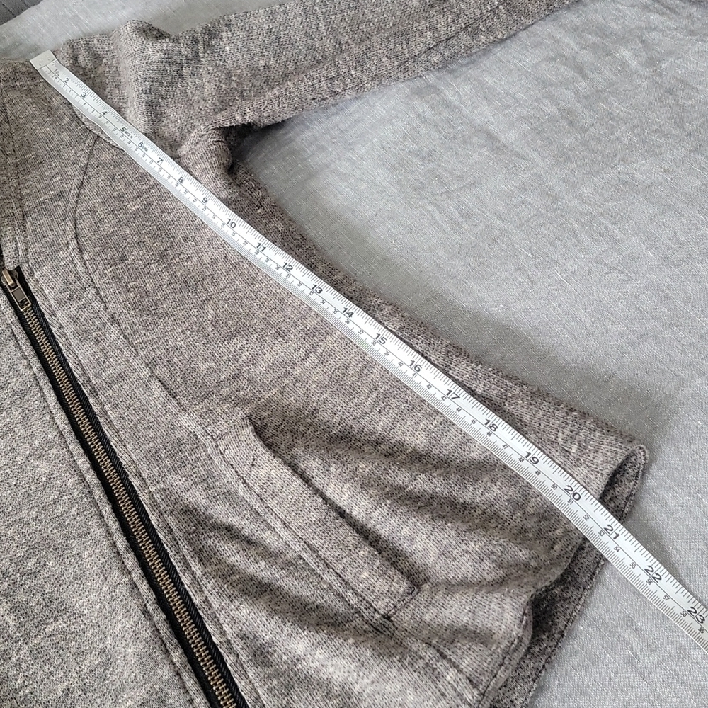 Mystree Skylar Asymmetrical Knit Zip Jacket in Taupe - Picture 13 of 15